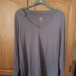 Belle by Kim Gravel TripleLuxe Pima V-Neck Tunic Size Medium